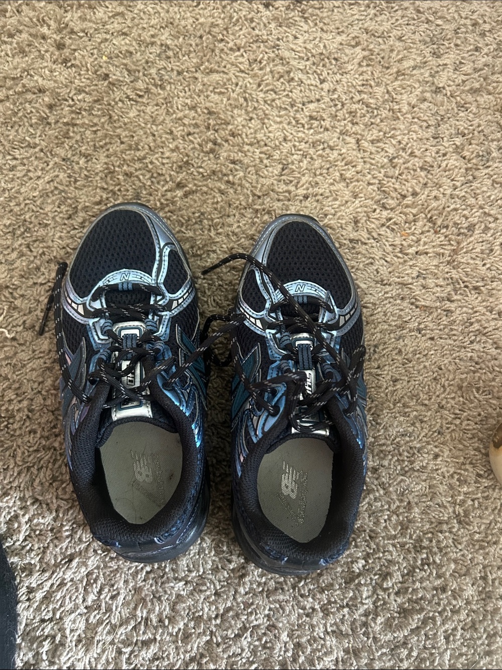 New Balance Kids Black with Blue Accent Athletic Sneakers